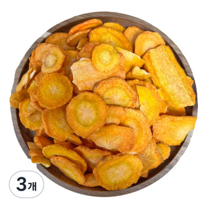 바삭바삭하게 말린 건조 당근칩, 80g, 3개