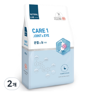 내츄럴랩 전연령 케어1 관절 & 눈 강아지 기능성 사료, 뼈/관절 강화, 2kg, 2개