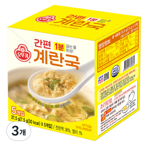 오뚜기 간편 계란국 5개입, 37.5g, 3개