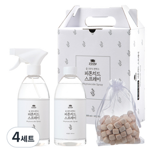 줌100%편백수 피톤치드 스프레이 500ml+리필500ml+편백칩증정 세트, 4세트