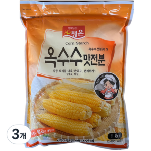 청은 옥수수맛전분, 1kg, 3개