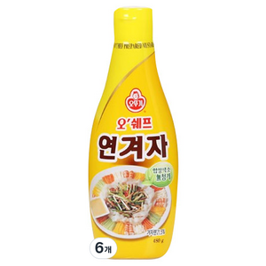 오뚜기 오쉐프 연겨자, 480g, 6개