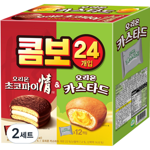 오리온 콤보 초코파이 + 카스타드, 744g, 2개