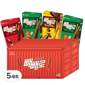 간식팩토리 빼빼로 과자 컨테이너 선물세트, 5세트, 3종 + 랜덤발송