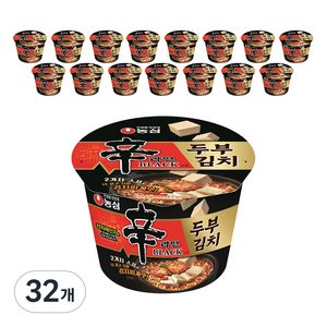 신라면 블랙 사발 두부김치 94g, 32개