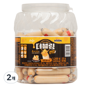 진주햄 천하장사 더블링 한입 콰트로치즈 소시지, 1.2kg, 2개