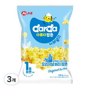 다르다팝콘 오리지널 버터 팝콘, 200g, 3개