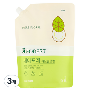 에이포레 유한양행 주방세제 리필 허브플로럴향, 1000ml, 3개