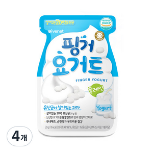 아이배냇 핑거 요거트, 플레인, 20g, 4개