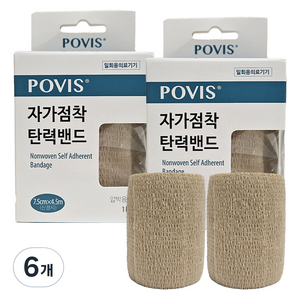 POVIS 자가점착 탄력밴드, 1개입, 6개