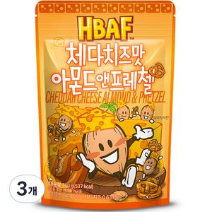 바프 체다치즈맛 아몬드 앤 프레첼, 100g, 3개