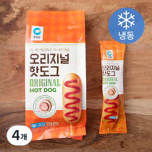 청정원 오리지널 핫도그 5개입 (냉동), 375g, 4개