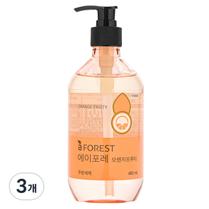 에이포레 유한양행 용기 주방세제 오렌지프루티향, 485ml, 3개