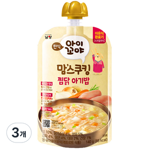 아이꼬야 유아용 맘스쿠킹 이유식 15개월부터, 140g, 3개, 찜닭아기밥