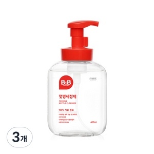 비앤비 거품형 용기 젖병세정제, 450ml, 3개