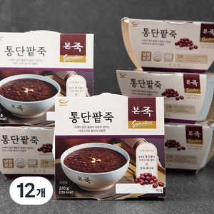 본죽 아침엔 통단팥죽 (냉장), 270g, 12개