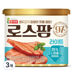 롯데햄 로스팜 라이트, 340g, 3개