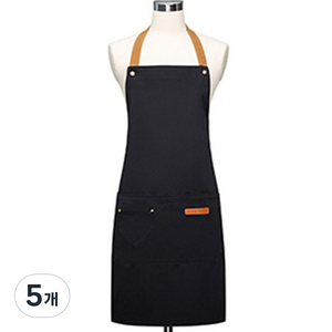 공간의사소함 레이레이지이 바리스타 앞치마, 블랙, 5개