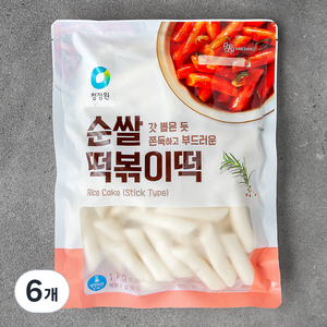 청정원 순쌀 떡볶이떡, 1kg, 6개