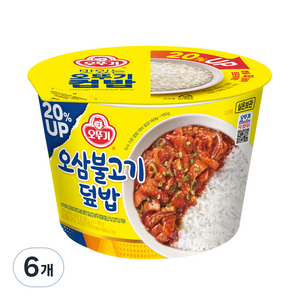 오뚜기 맛있는 컵밥 오삼불고기 덮밥, 310g, 6개