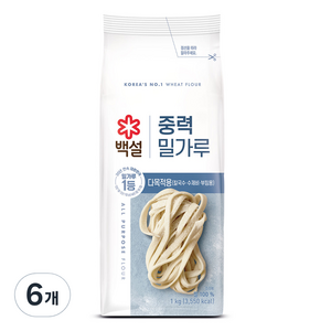 백설 중력 밀가루, 1kg, 6개