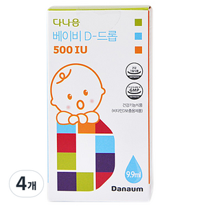 다나음 비타민 베이비 D 드롭 500 IU, 4개, 9.9ml