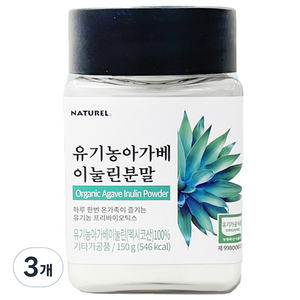 나뚜렐 유기농 아가베 이눌린 100 프리바이오틱스, 3개, 150g