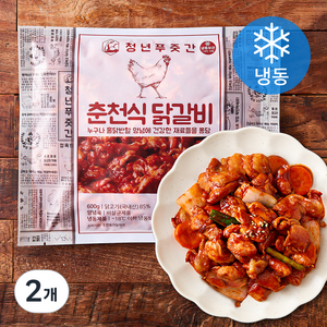 청년푸줏간 춘천식 닭갈비 (냉동), 600g, 2개