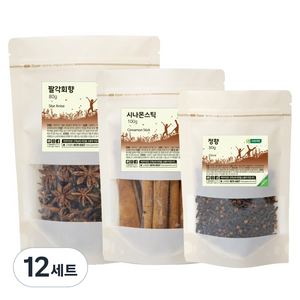 자연지인 뱅쇼재료 세트 시나몬스틱 100g + 정향 80g + 팔각향 80g, 12세트, 260g