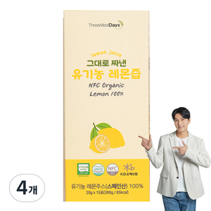 트리밀데이즈 그대로 짜낸 유기농 레몬즙 15p, 300g, 4개