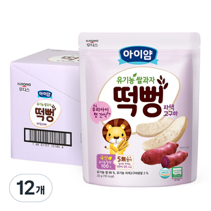 일동후디스 아이얌 유기농 쌀과자 떡뻥, 고구마, 12개, 30g