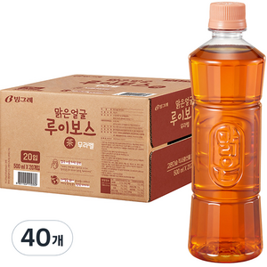 빙그레 맑은얼굴 루이보스차 무라벨, 40개, 500ml