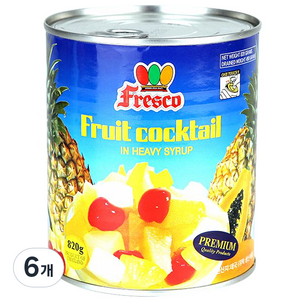 Fresco 후르츠 칵테일 통조림, 820g, 6개