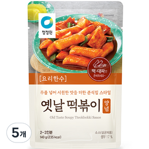 청정원 옛날 떡볶이 양념, 5개, 140g