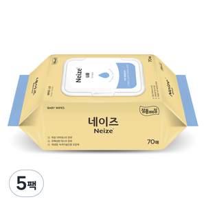 네이즈 심플 물티슈 캡형, 55g, 70매, 5세트