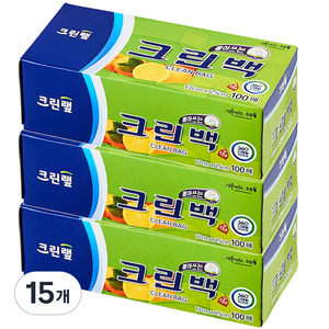크린랲 크린백 미니 17cm x 25cm, 미니(XS), 100개입, 15개