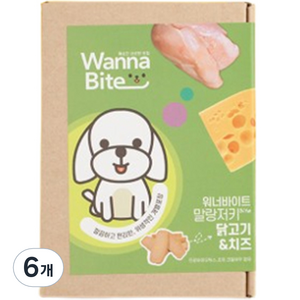 워너바이트 강아지 말랑져키, 닭고기&치즈, 120g, 6개