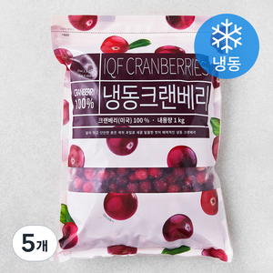 딜라잇가든 크랜베리 (냉동), 1kg, 5개