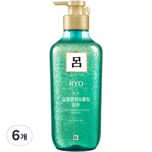 려 청아 딥클렌징 쿨링 샴푸, 6개, 550ml