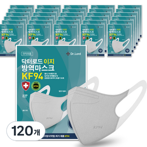 닥터로드 이지 귀 편한 새부리형 황사 마스크 성인용 KF94, 1개입, 120개, 그레이
