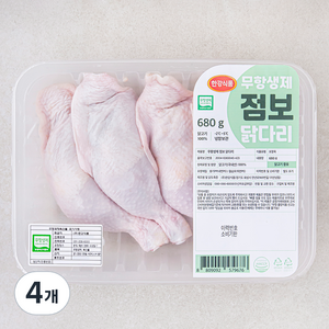 한강식품 무항생제 인증 점보닭다리, 680g, 4개