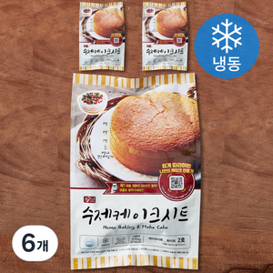 장가네제과 수제 화이트 케이크시트 2호 (냉동), 270g, 6개