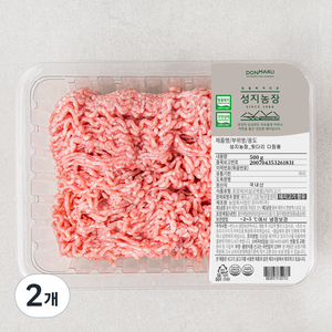 성지농장 동물복지 인증 뒷다리 다짐육 (냉장), 500g, 2개