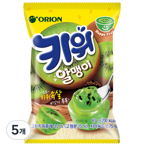 오리온 키위 알맹이 젤리, 67g, 5개