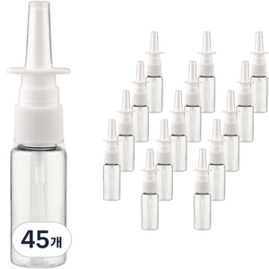 플라스틱 스프레이 용기 20ml, 45개, 투명(용기) + 화이트(캡)
