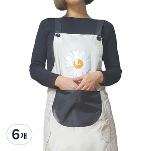 잇츠온 데이지 수건 방수 타올 앞치마, 베이지, 6개