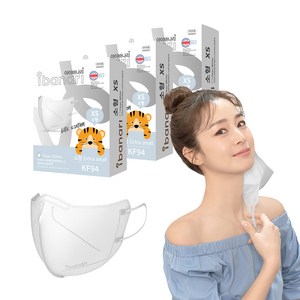 아이바나리 에어 황사 방역용 마스크 소형 XS KF94, CLEAN WHITE, 10개입, 3개