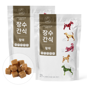 오래살개 강아지 장수간식 100g, 2개, 황태