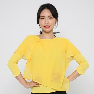 댄스도매몰 언발란스 망사 티셔츠 LDT25500