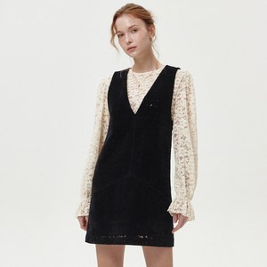 오앨 SUEDE LACE MINI DRESS